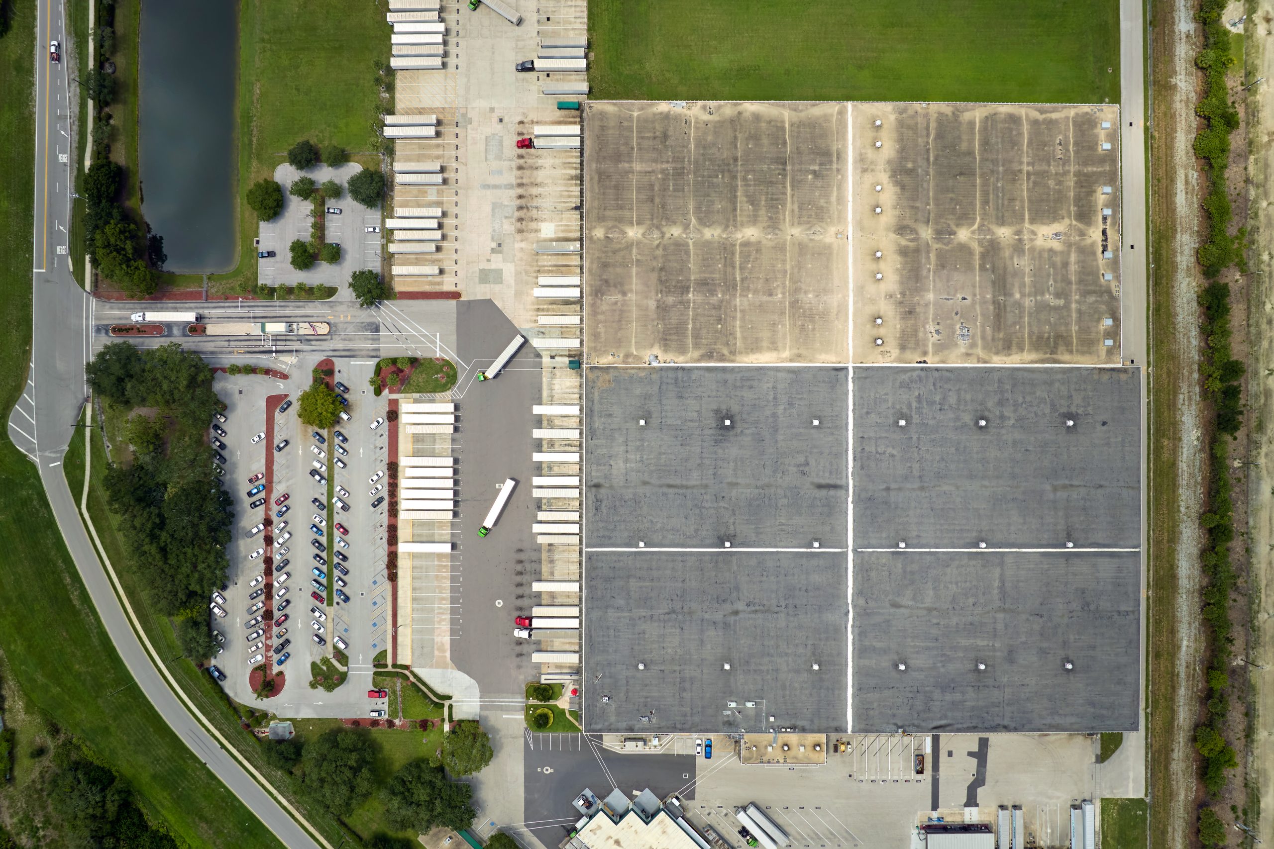 top view of a commercial building